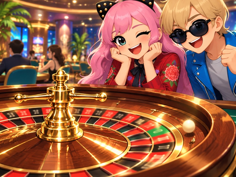 Players watching a roulette wheel in the HavFun social casino
